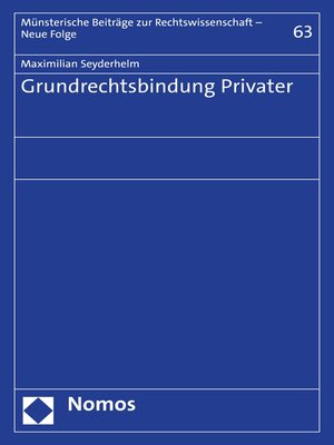 cover image of Grundrechtsbindung Privater